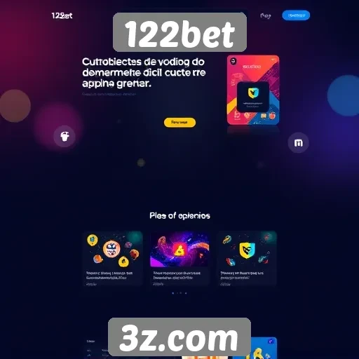 Interface e design do site 122bet